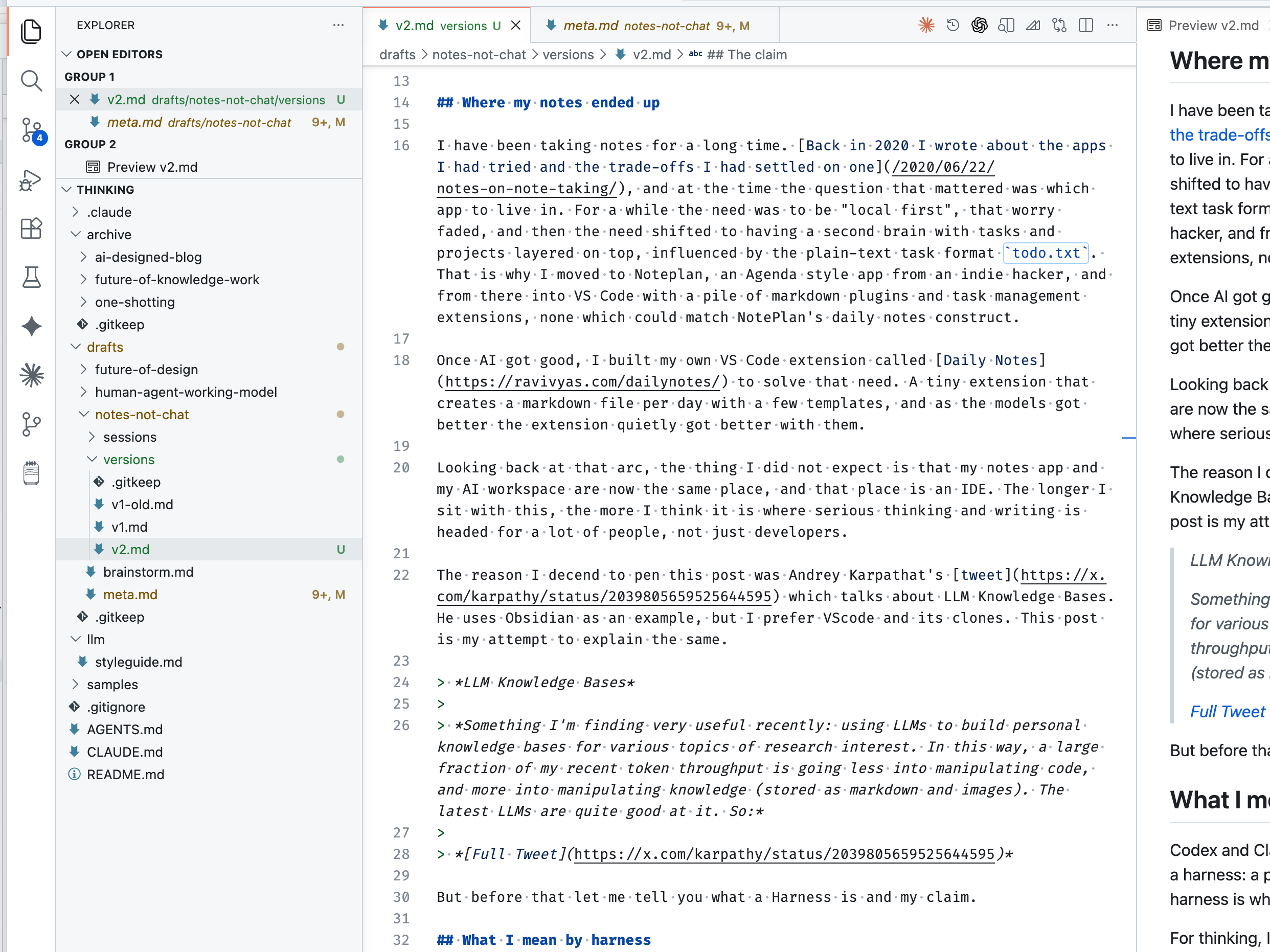Using IDEs as a Harness for Thinking and Writing